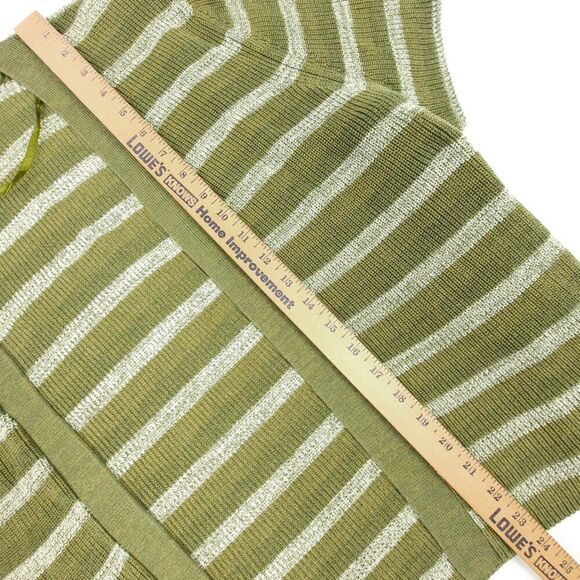 NEW Lane Bryant Short Sleeve Shrug Open Front Cardigan Olive Stripe Womens 22 24 - Picture 3 of 5